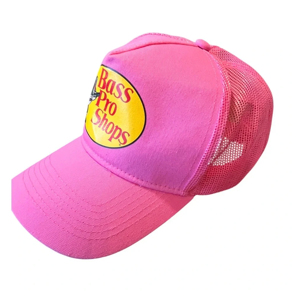 Bass Pro Shops Pink Trucker Hat Cap Mesh Snapback Adjustable Cap Unisex‎